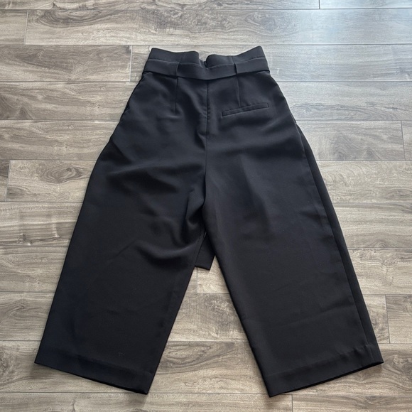 COS Black Wide-Leg Paperbag Pants - Picture 2 of 4